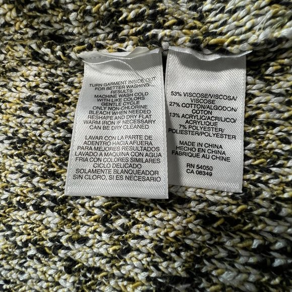 Evan Picone Petites Size PXL Open Cardigan Sweater Blazer Yellow Black - Picture 5 of 11